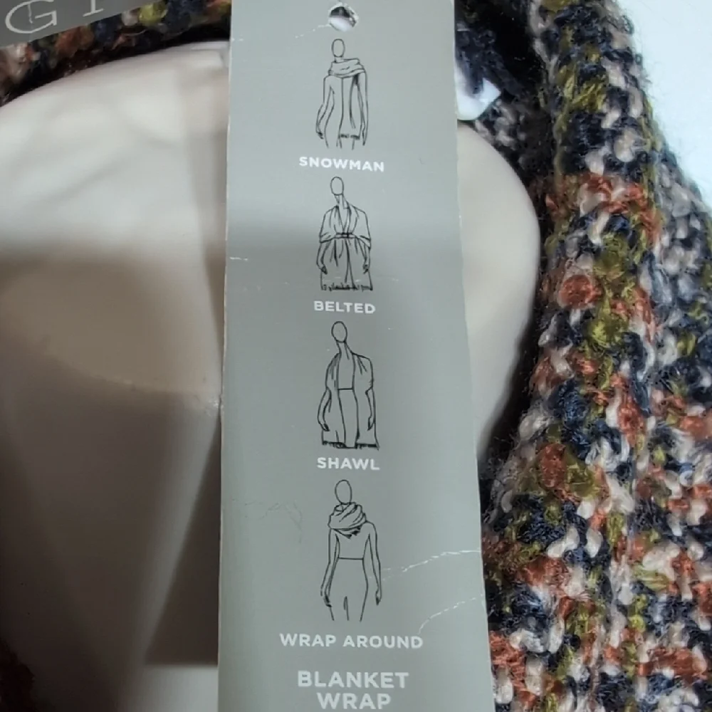 Sears Women's Superbrush Plaid Wrap in Blue and Brown